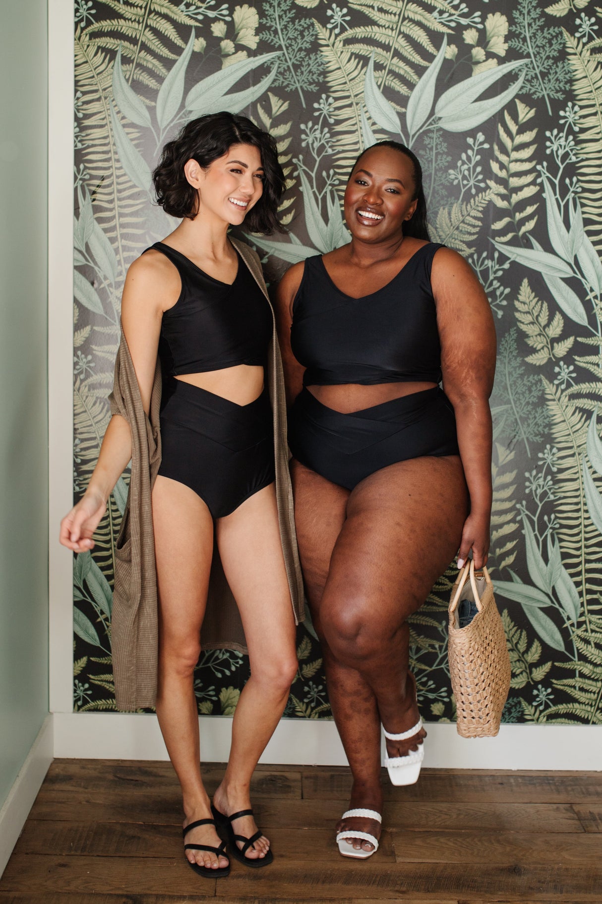 Top de baño Come Sail Away en negro