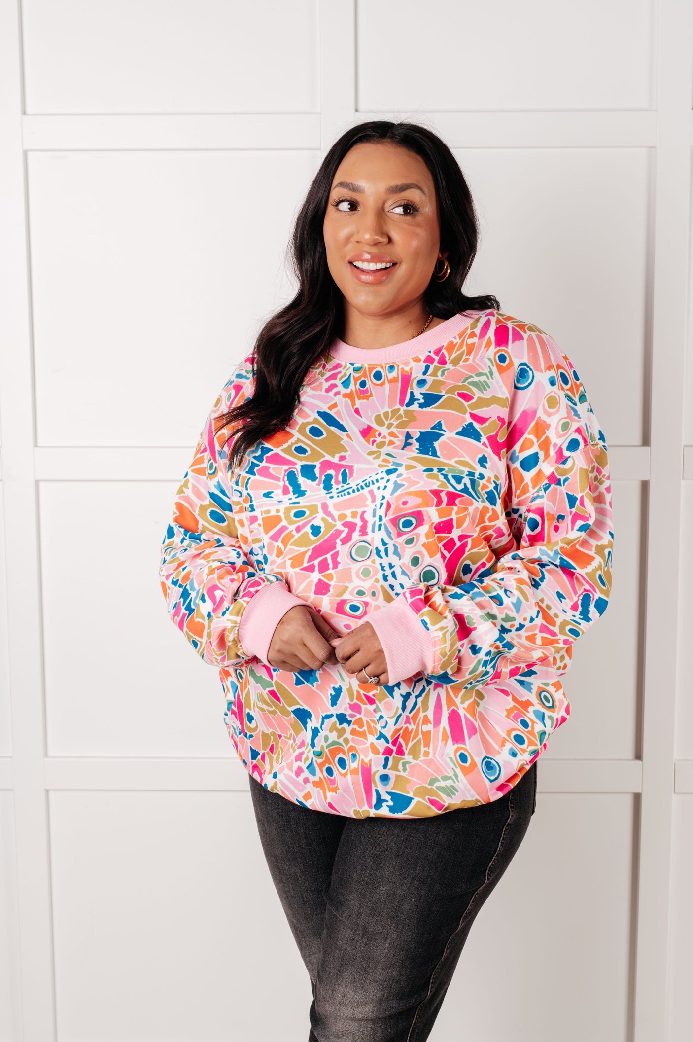 Suéter con estampado abstracto de tiempos confusos