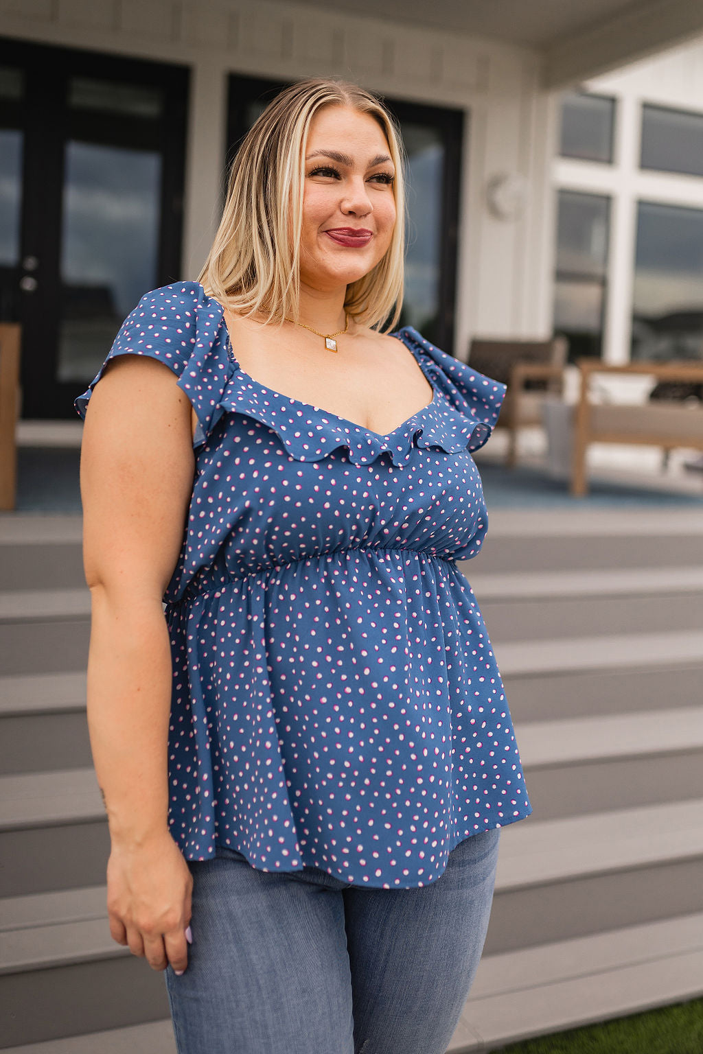 Connect the Dots Peplum Blouse - Liarian Unlimited Boutique