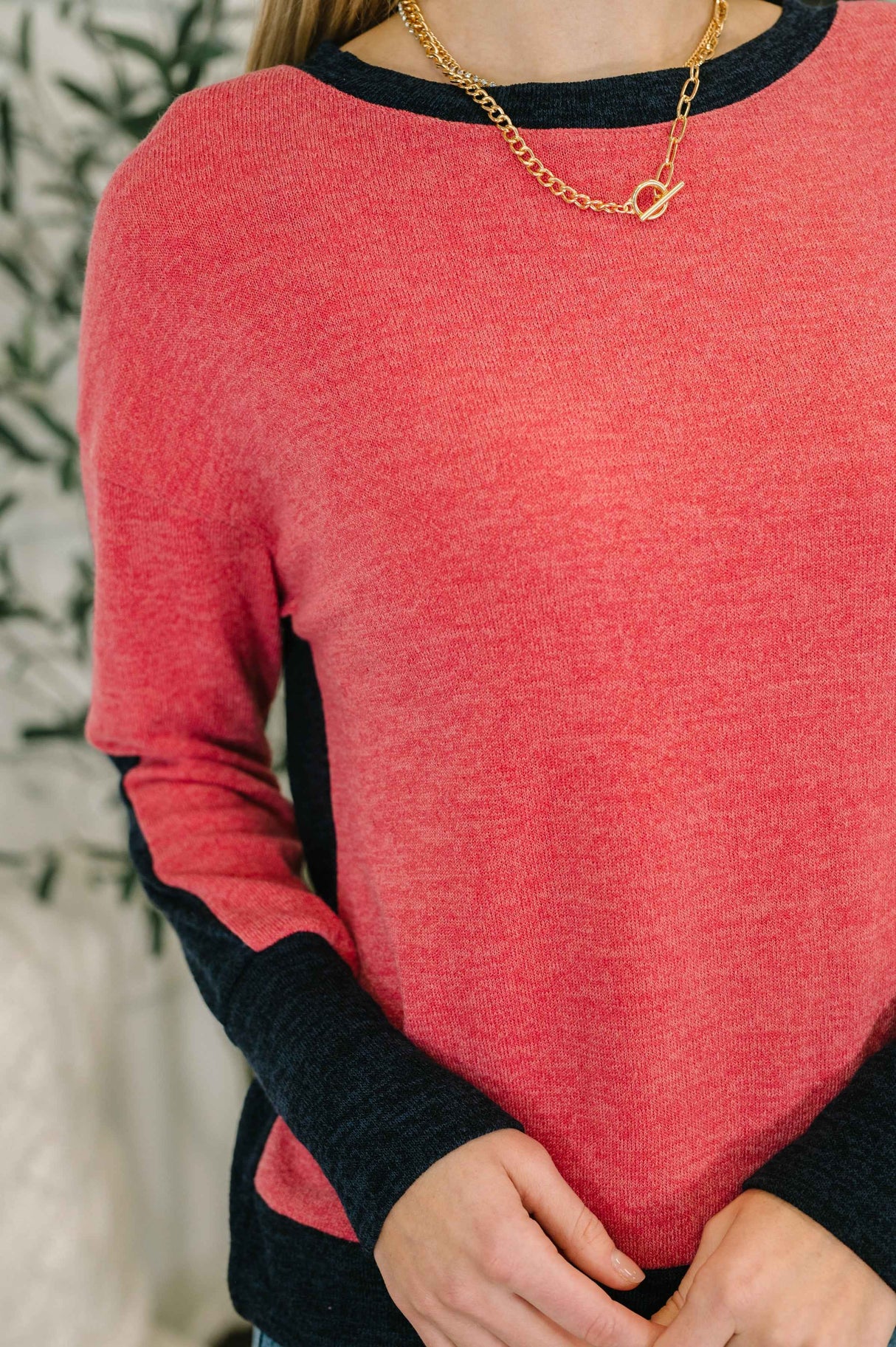 Couldn't Be Happier Color Block Long Sleeve Top