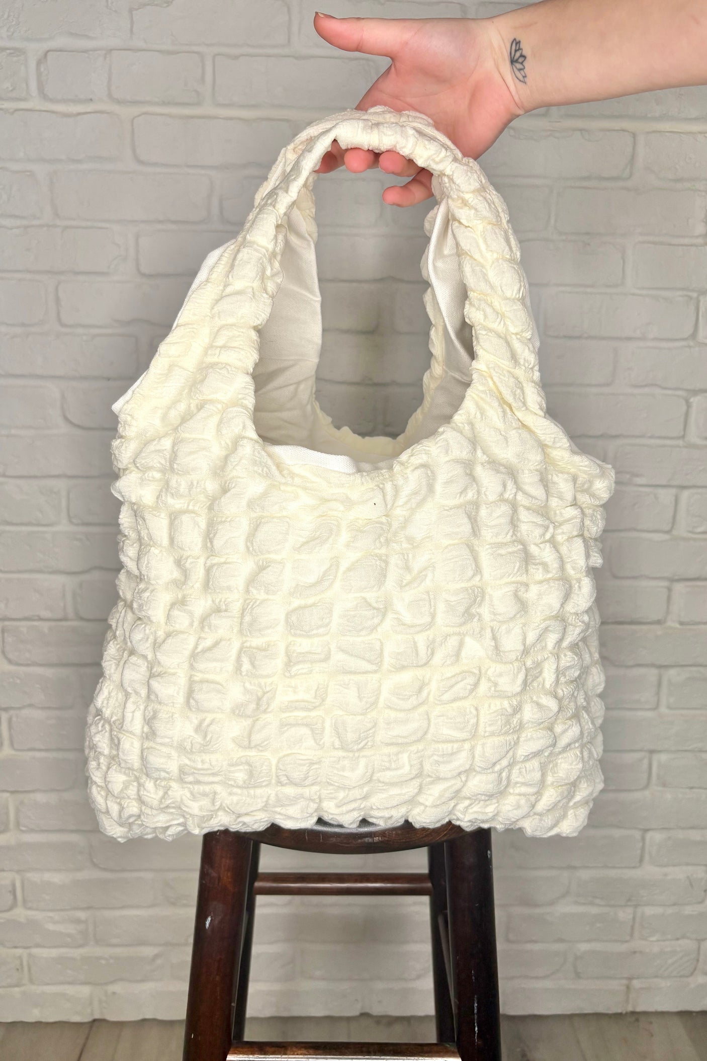 Bolso tote Day Out Cloud en color crema