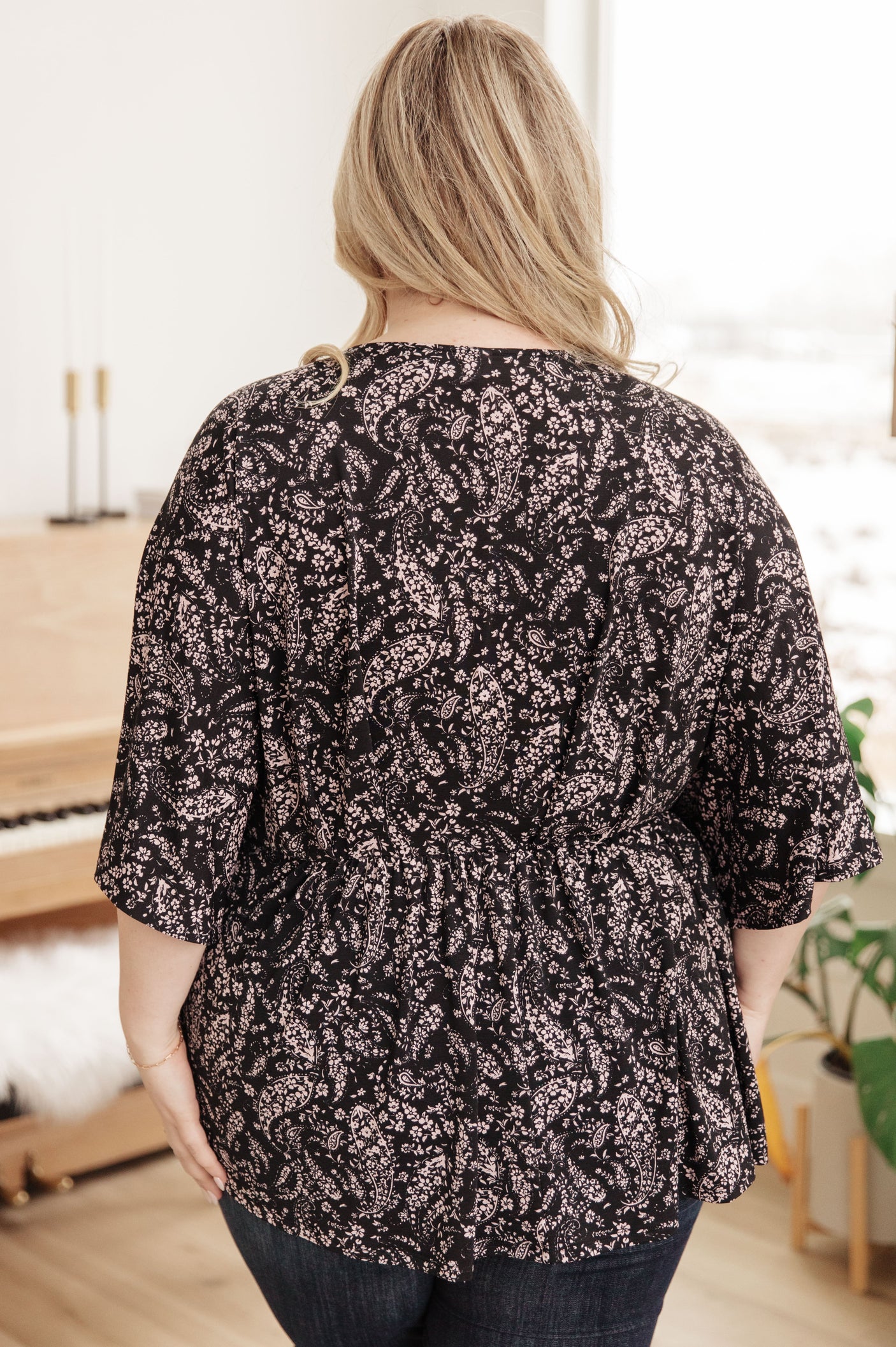 Dearest Dreamer Peplum Top in Black and Blush - Liarian Unlimited Boutique