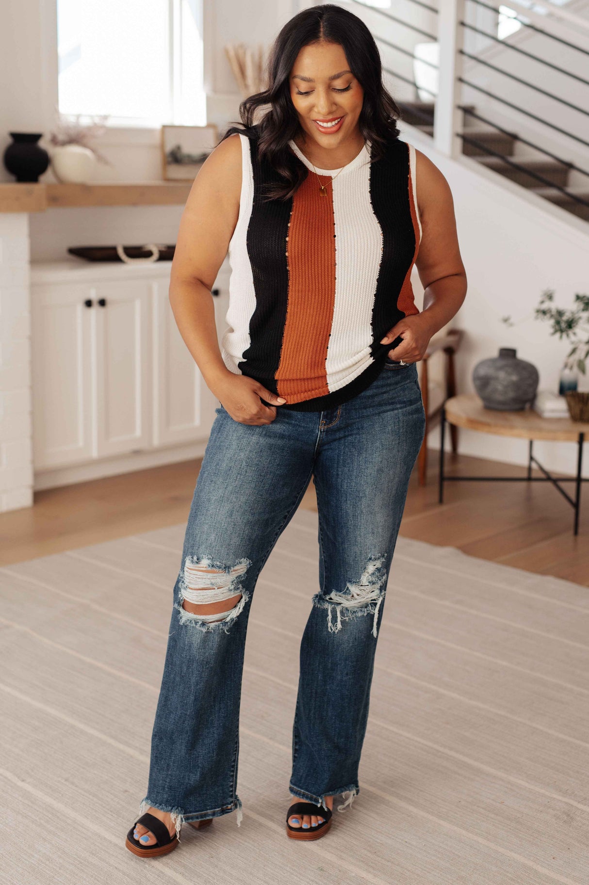 Decidedly Undecided Knit Striped Tank - Liarian Unlimited Boutique