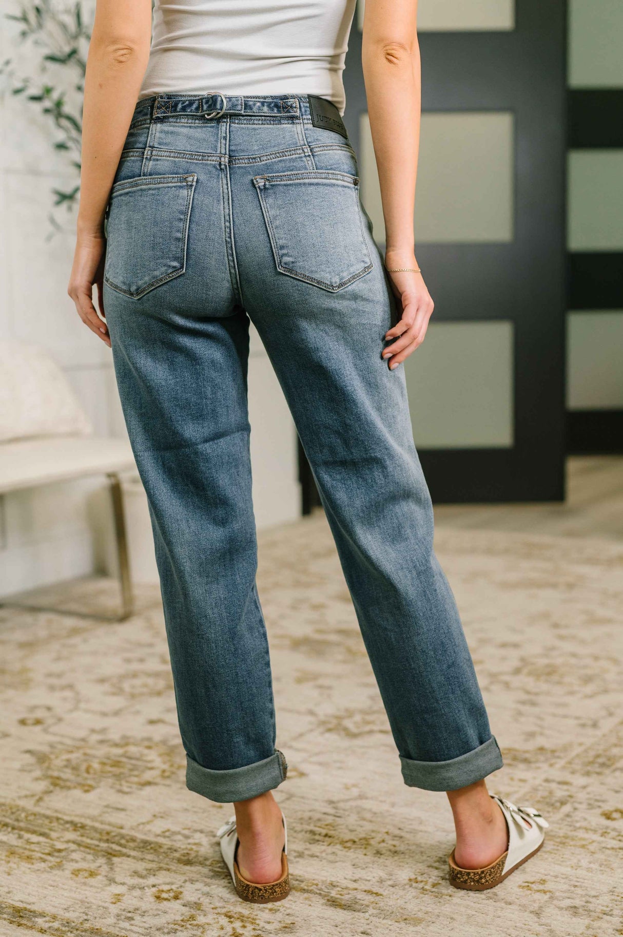 Doris Mid Rise Boyfriend with Adjustable Back Tab + Hollywood WB