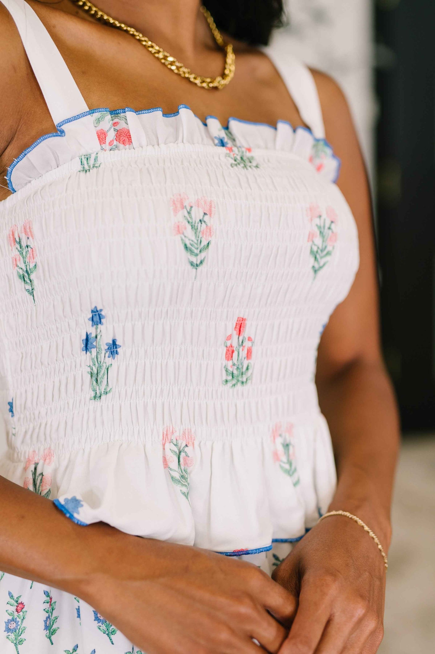 Eager Anticipation Mixed Print Midi Dress