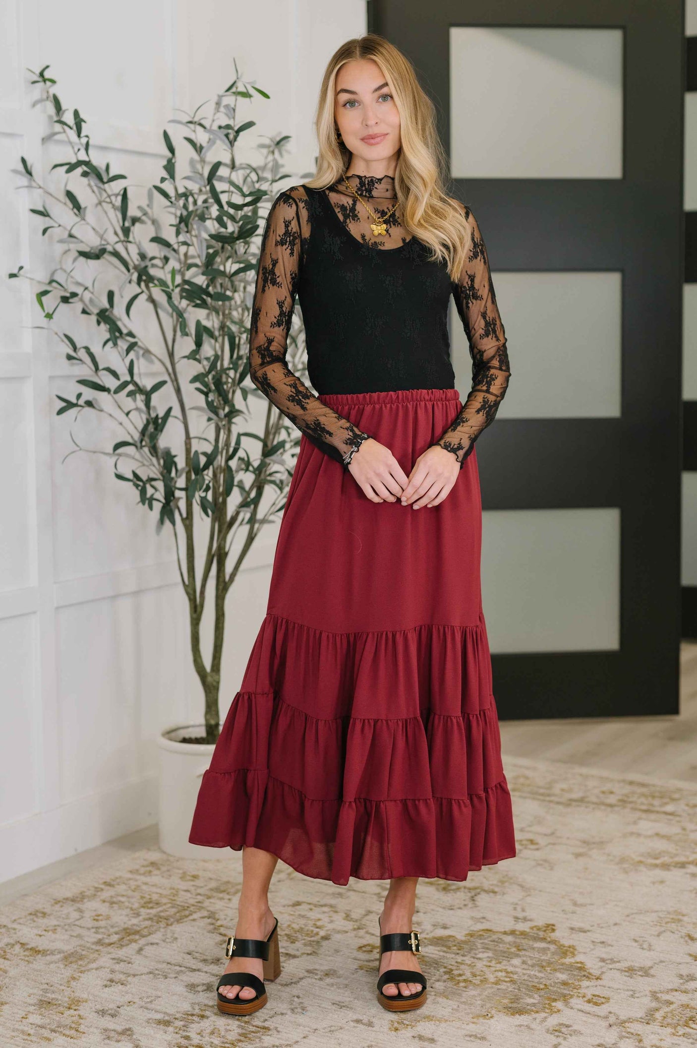 Easy Pick Tiered Maxi Skirt