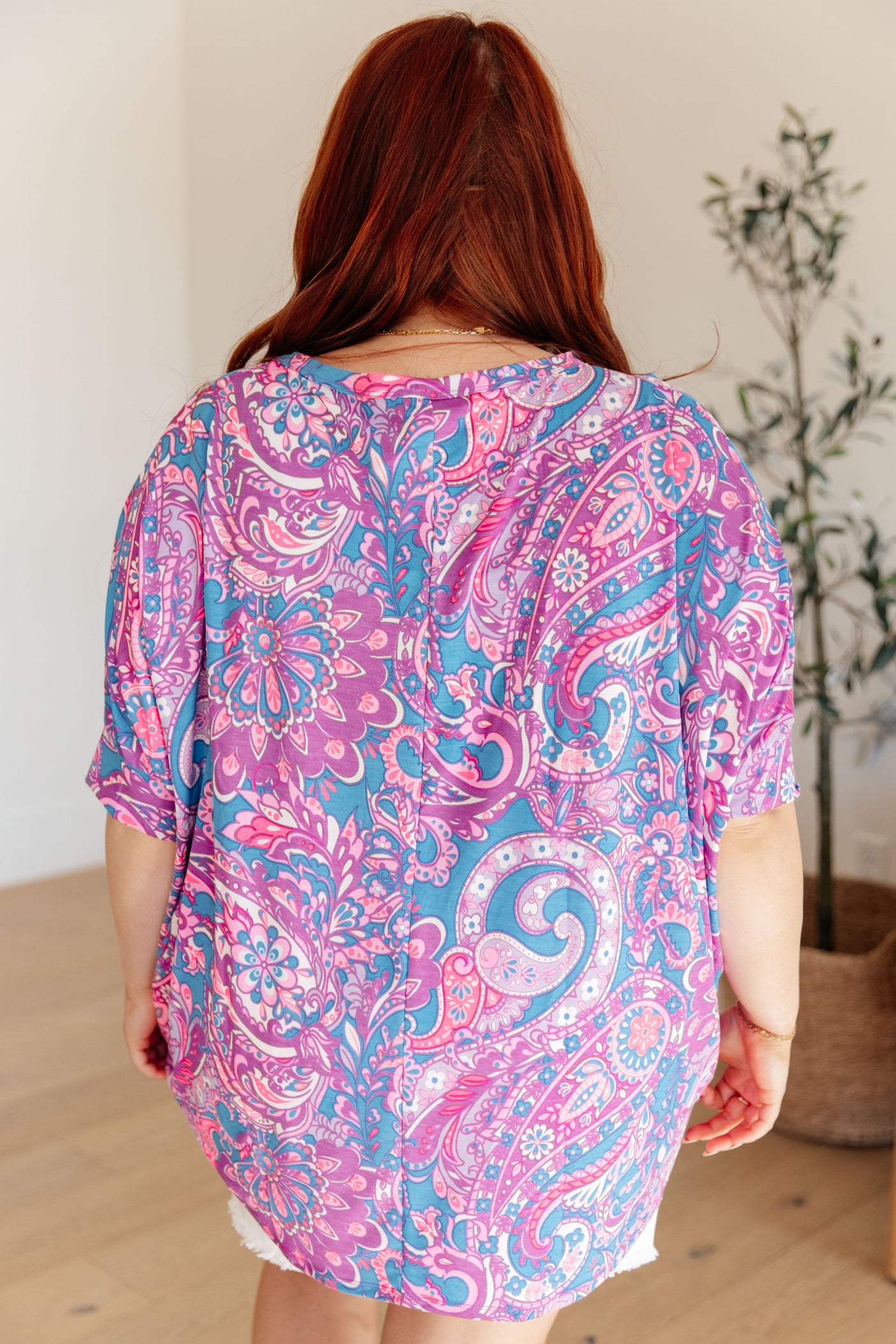 Essential Blouse in Purple Paisley - Liarian Unlimited Boutique