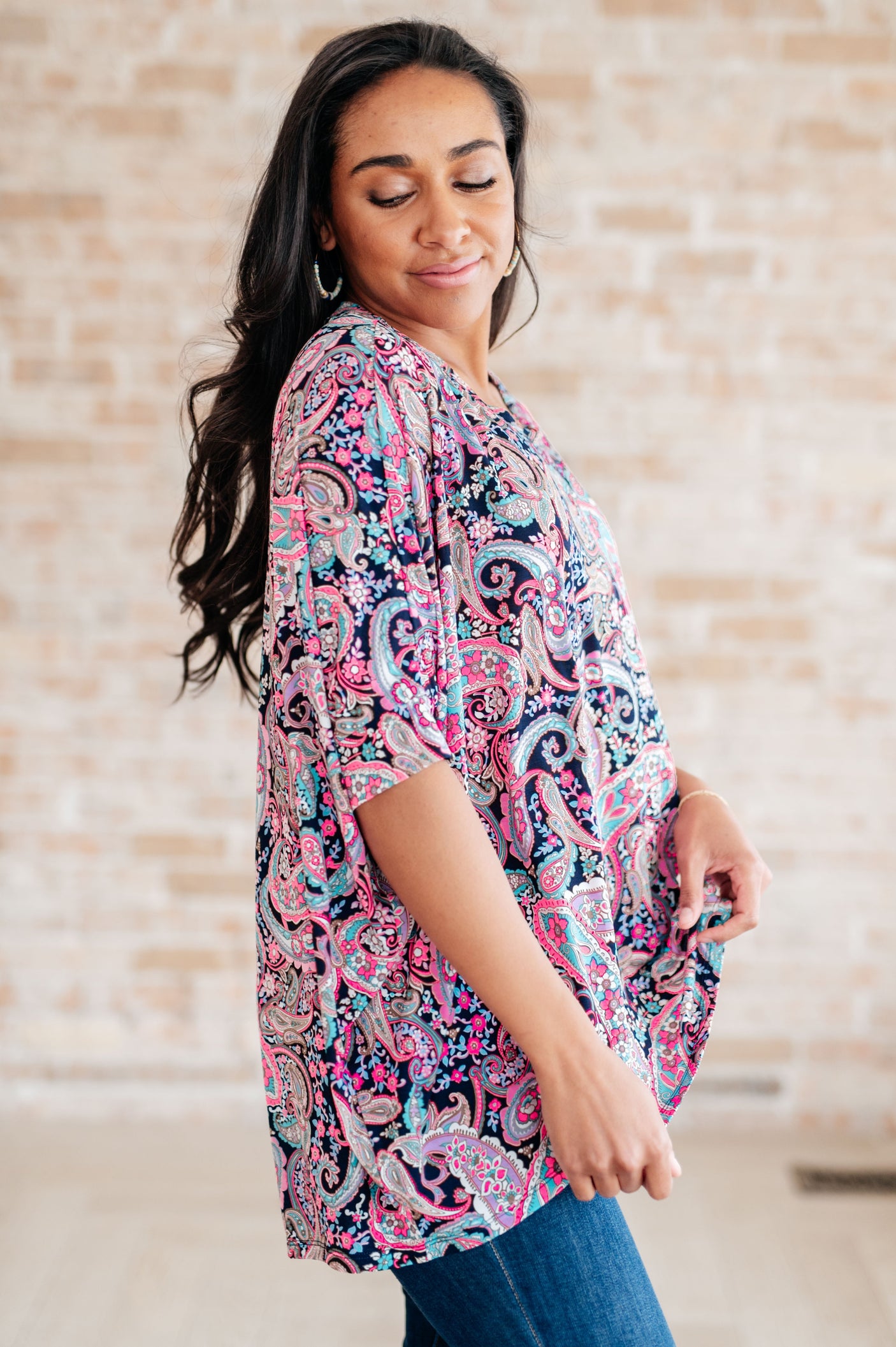 Essentially You Top in Pink Paisley - Liarian Unlimited Boutique