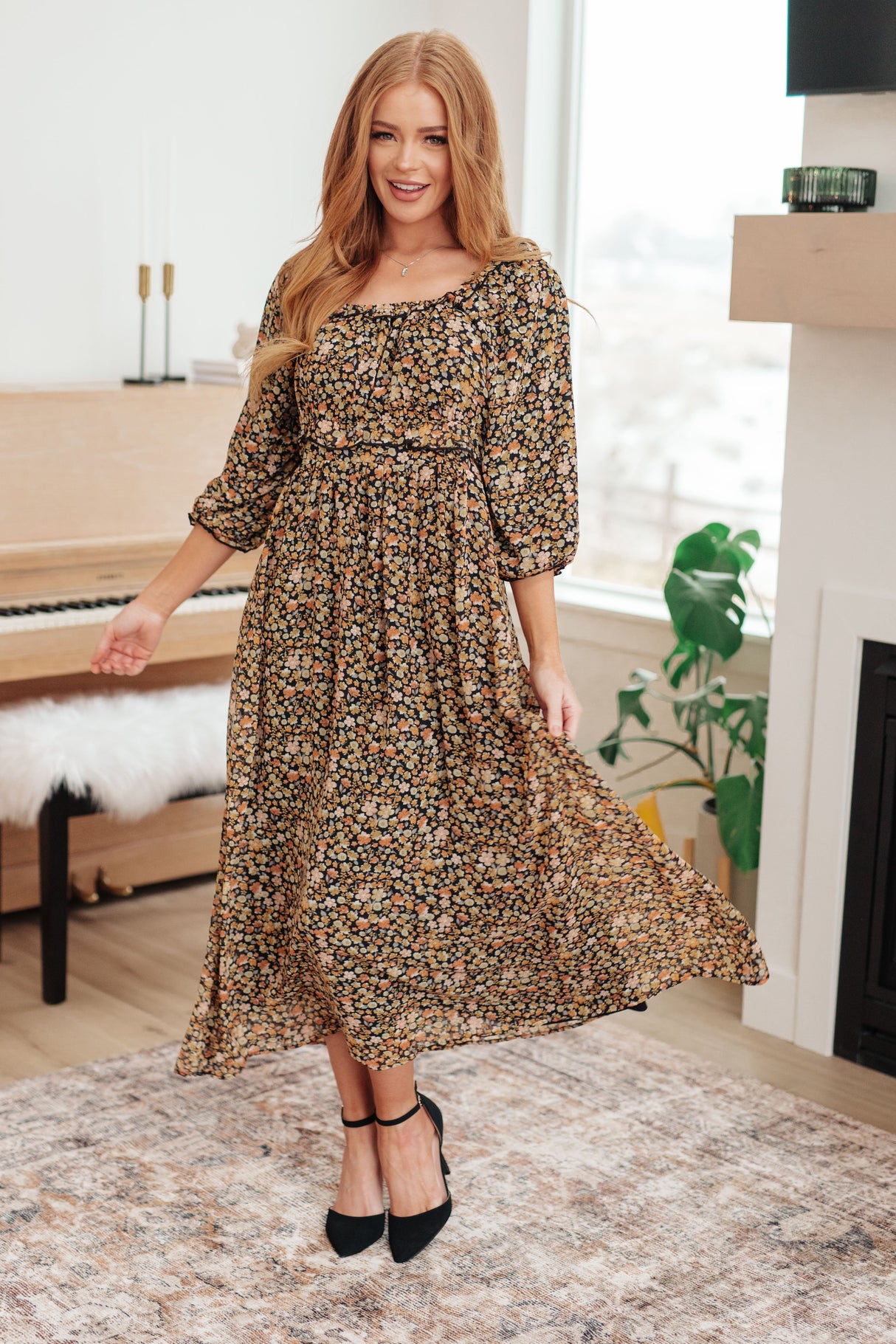 Vestido largo floral Ever So Briefly