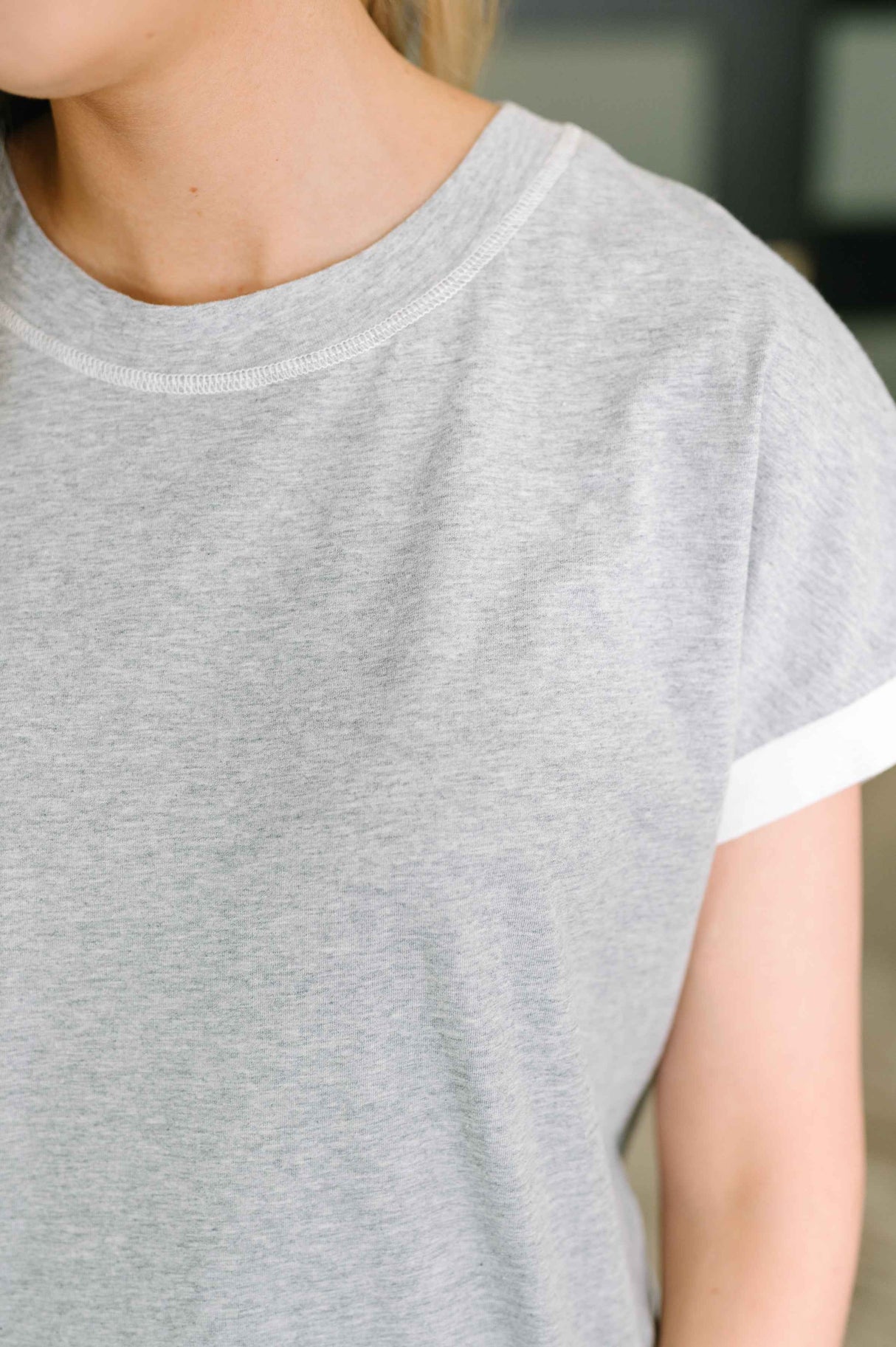 Feel Alright Two Tone Contrast in Heather Grey