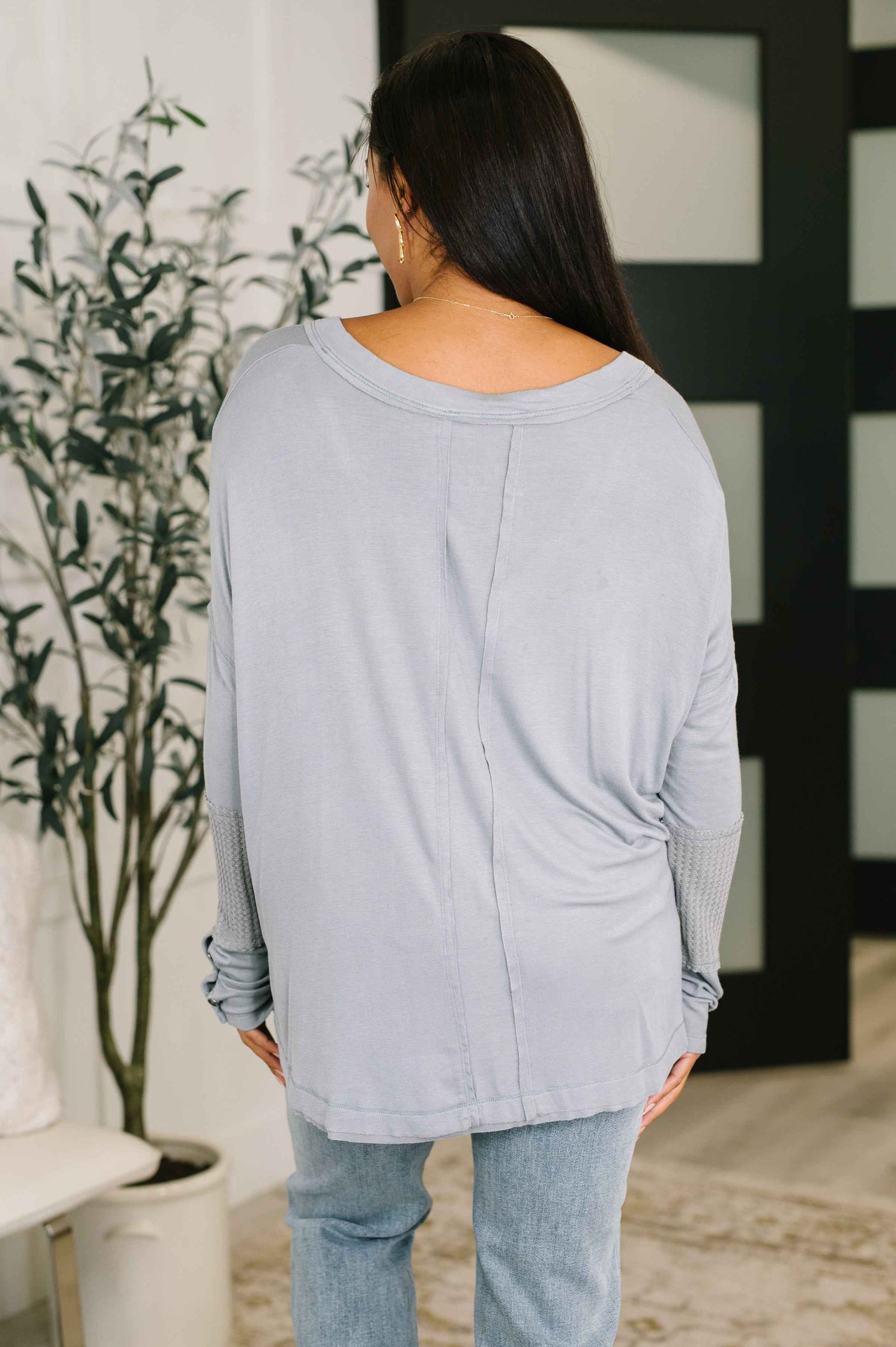 Feel That Something Contrast Sleeve Top