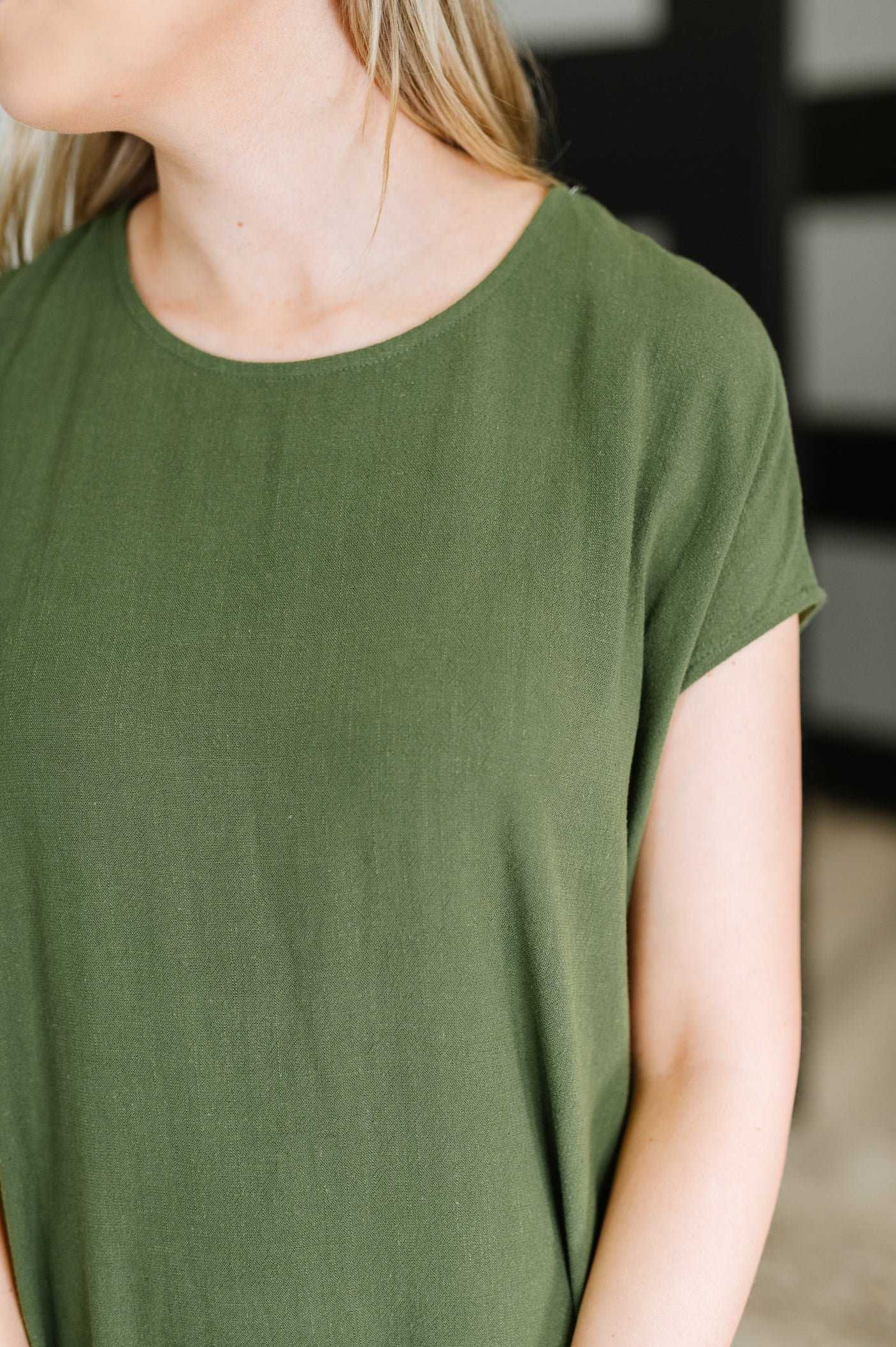 Vestido relajado Flatter Me Later en color musgo