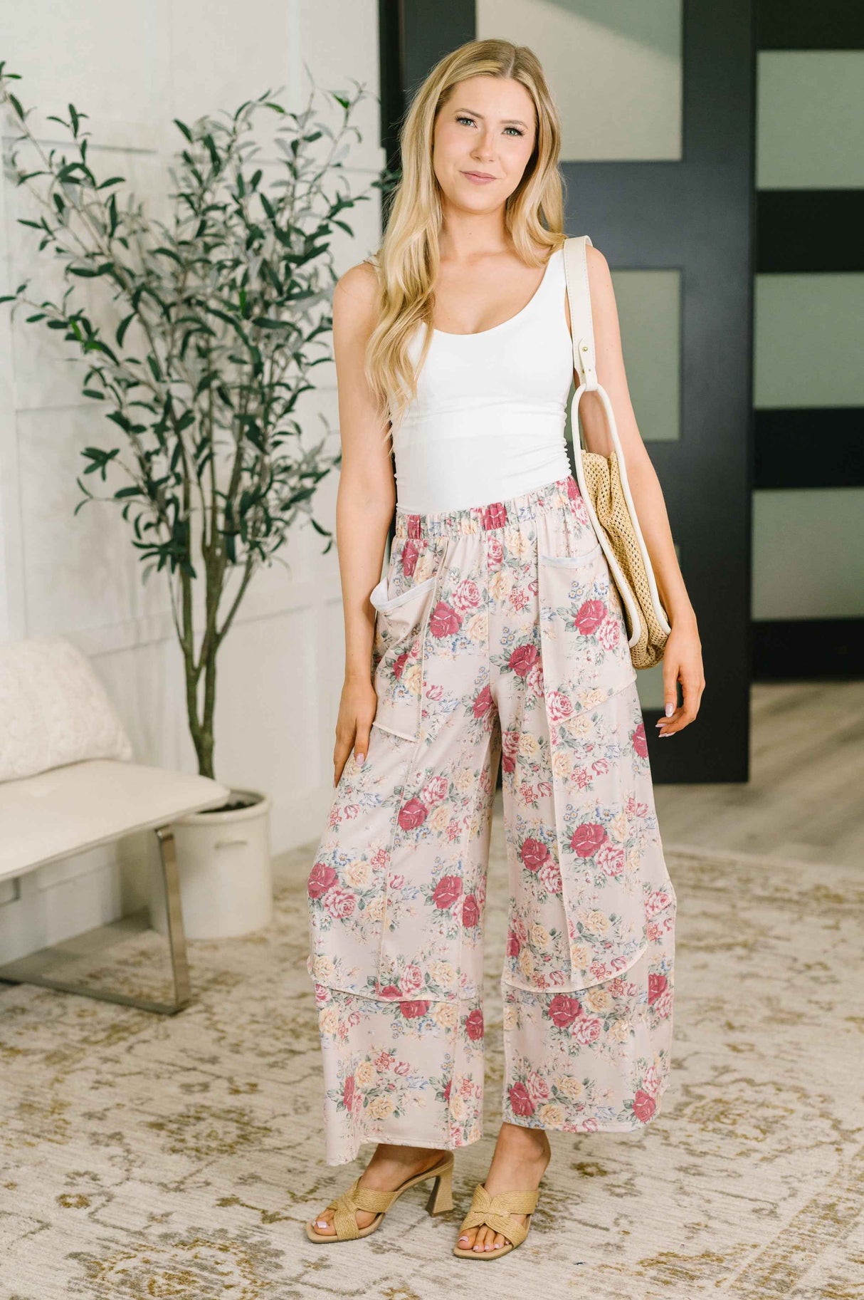 Follow the Flow Wide Leg Floral Bottoms
