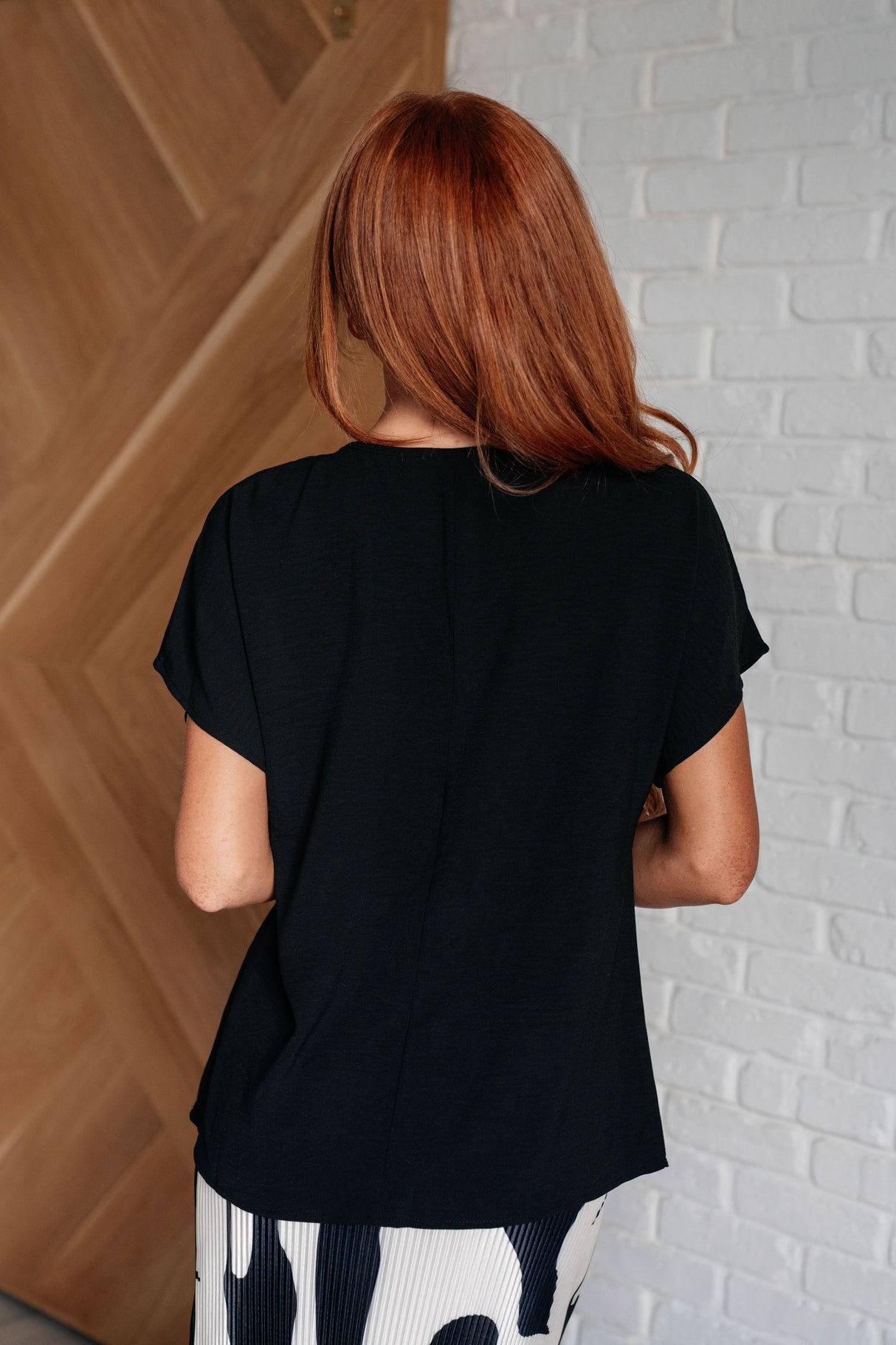 Frequently Asked Questions V-Neck Top in Black - Liarian Unlimited Boutique