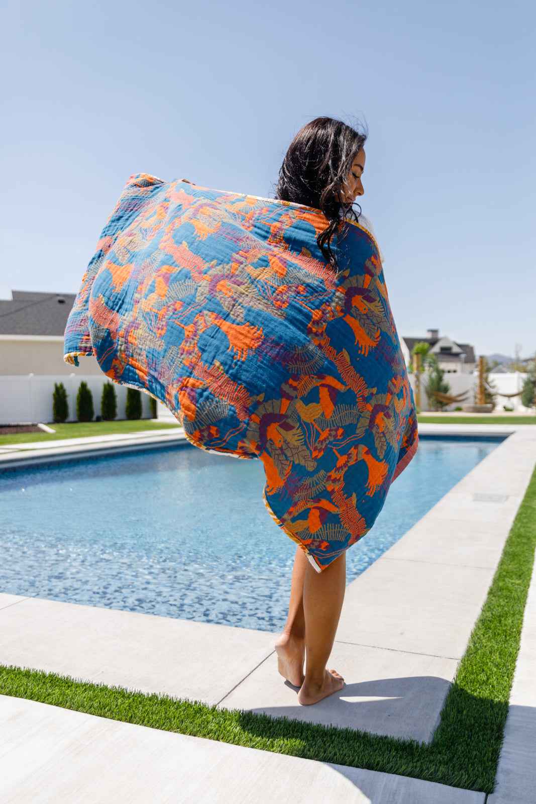 Luxury Beach Towel in Bird Of Paradise - Liarian Unlimited Boutique