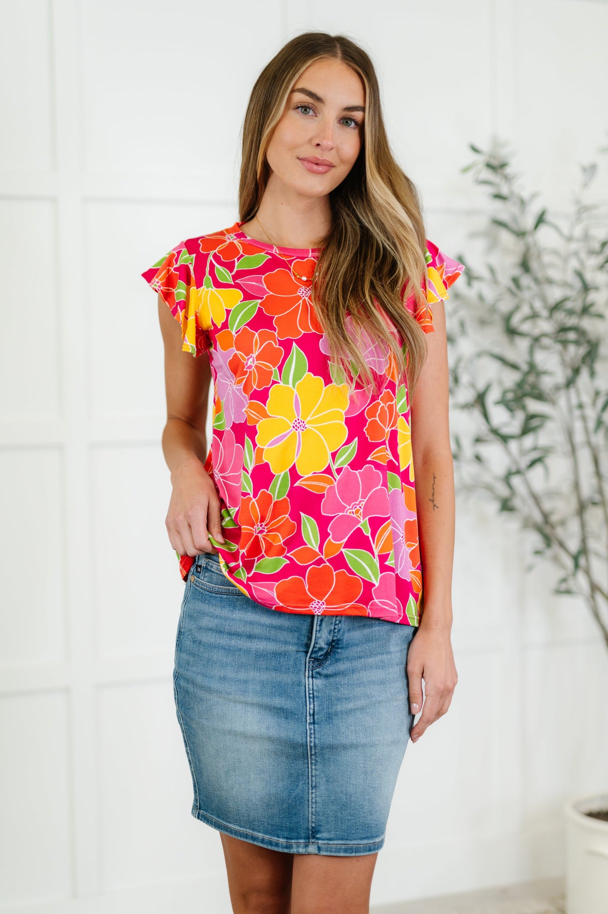 Blusa con mangas onduladas Garden Giggles