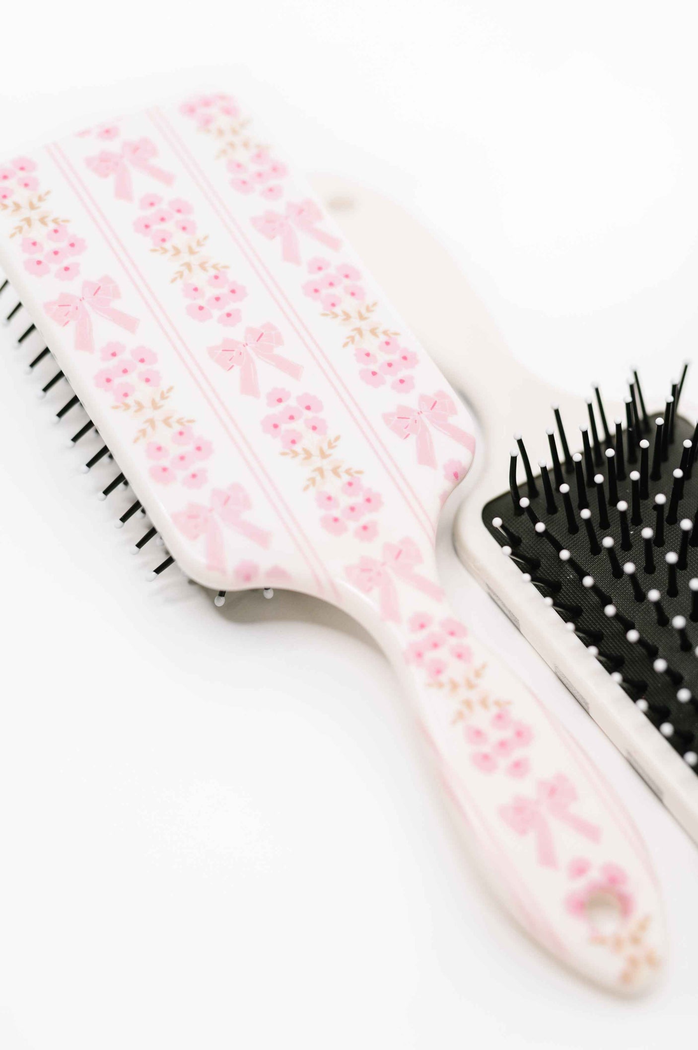 Girly Girl Bow and Floral Hair Brush