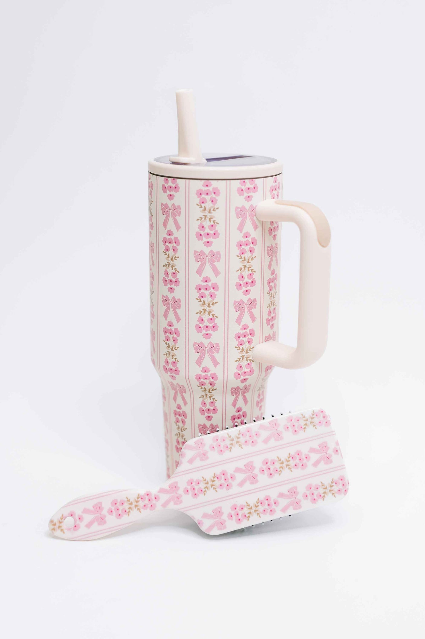 Girly Girl Bow and Floral Tumbler