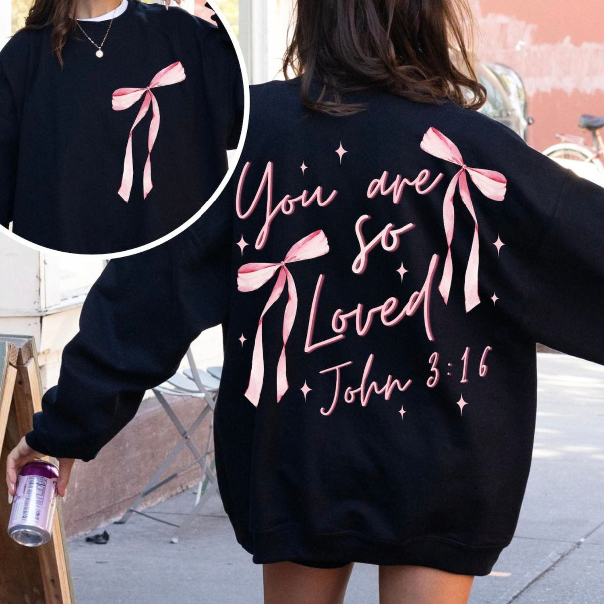 Sudadera gráfica "Eres tan amado"