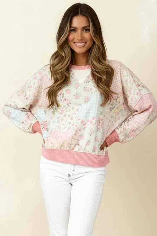 A Little Bias Printed Patchwork Top