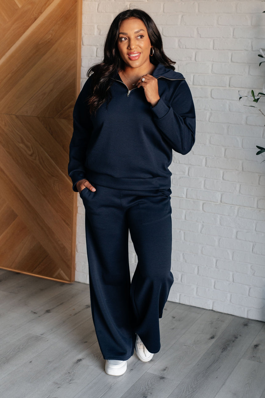 Hamptons Travel Half Zip Pullover in Navy - Liarian Unlimited Boutique