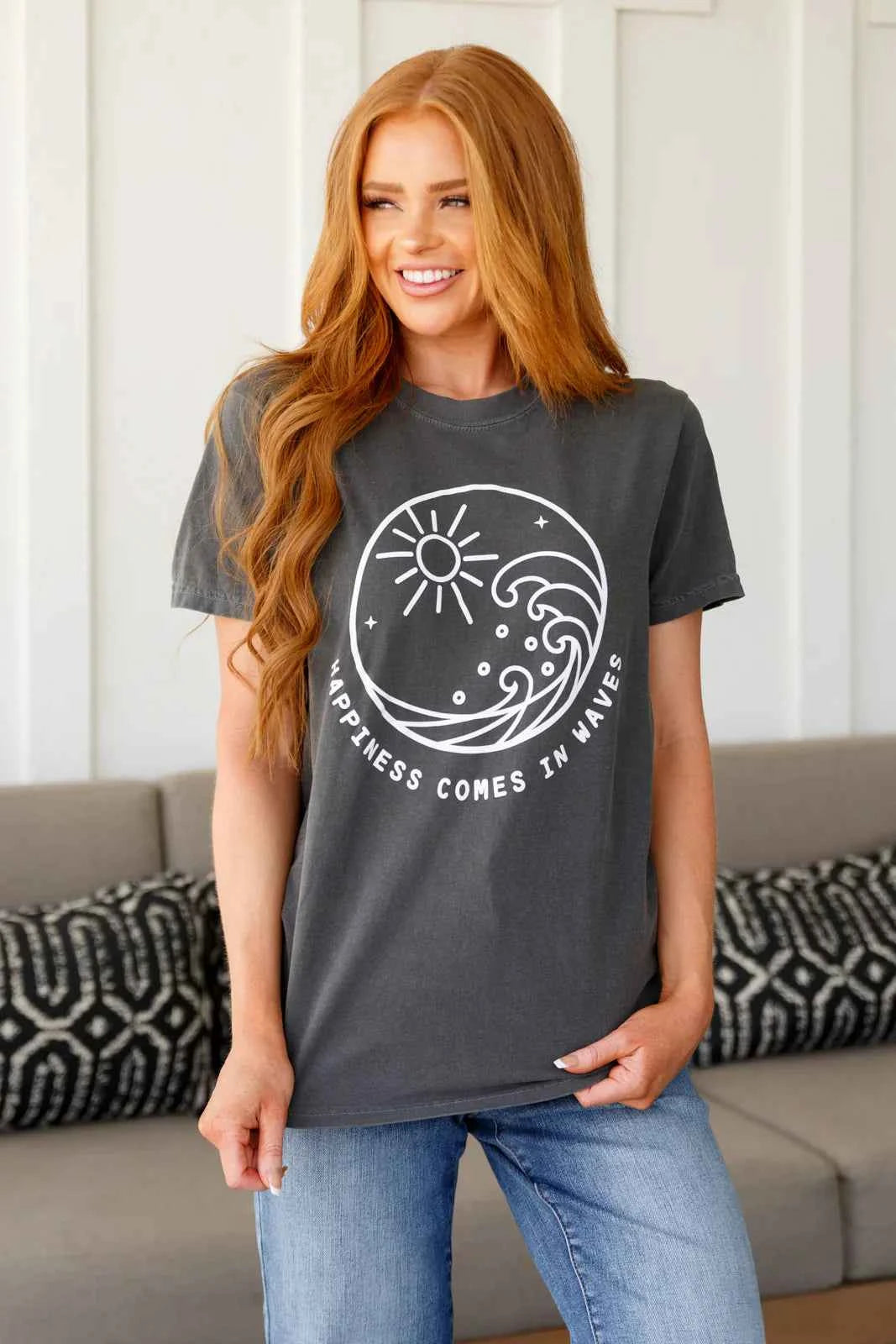 Happiness Comes in Waves Tee