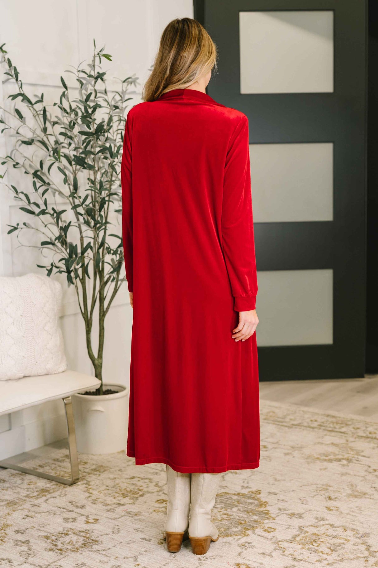 Happy Hours Long Velvet Cardigan