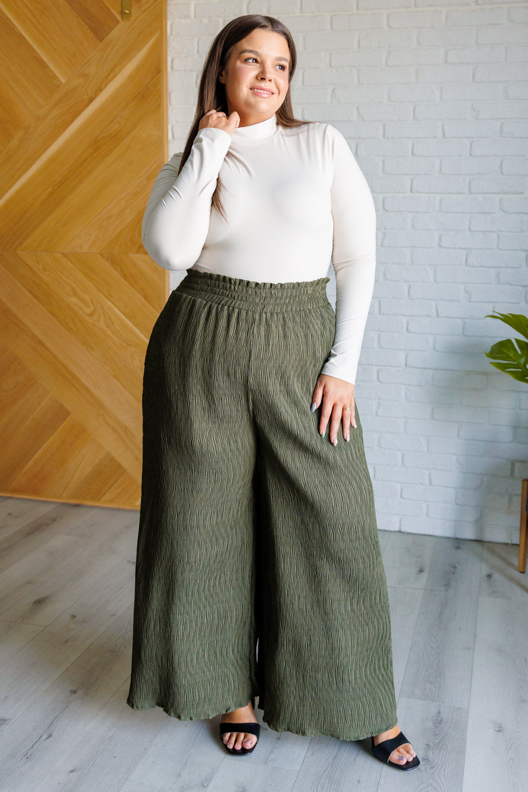 Body Simple Situation de cuello alto en blanco perla