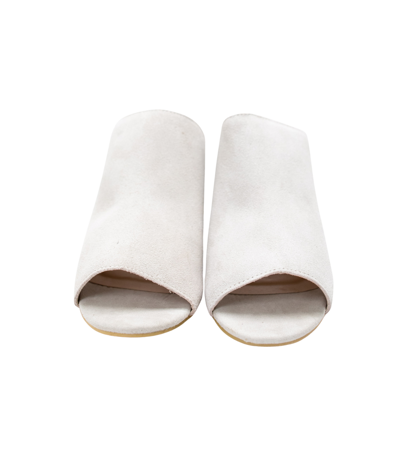 Sandalia de tacón Helena en ante color hielo