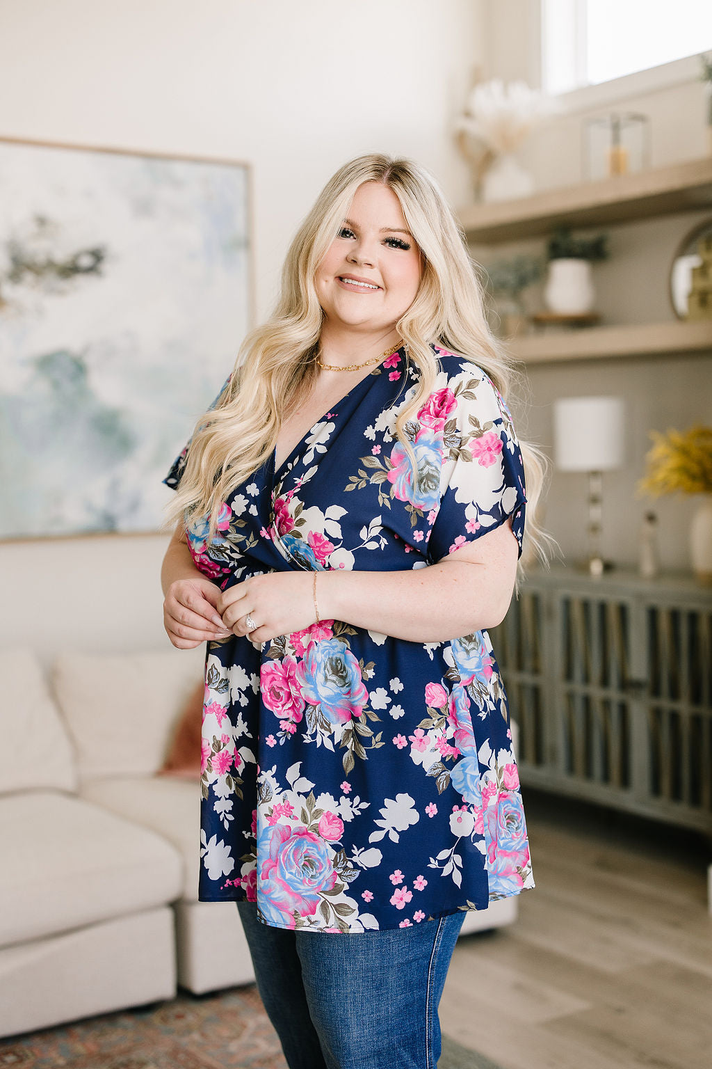 Top floral Hello Hummingbird