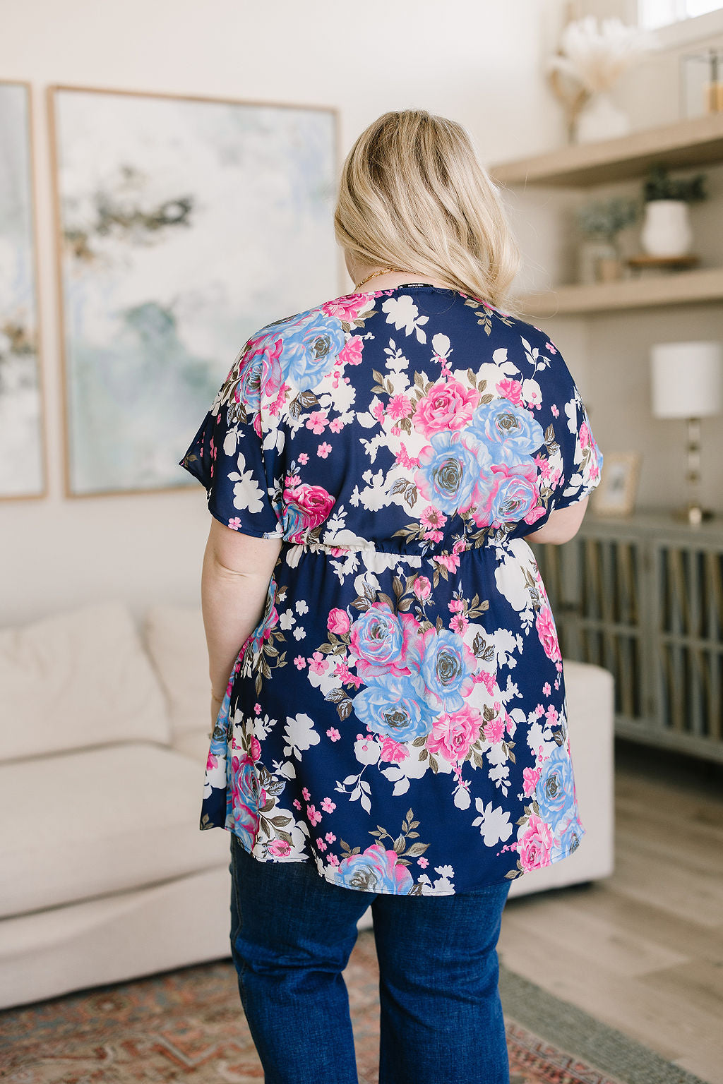 Top floral Hello Hummingbird
