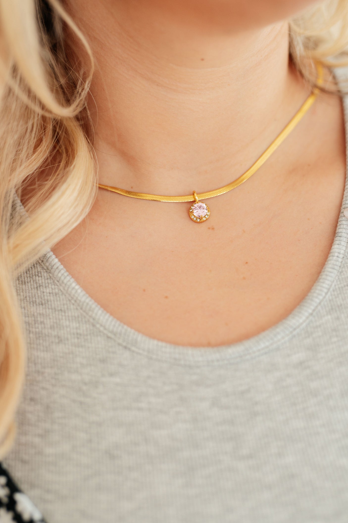 Collar chapado en oro rosa "Here to Shine"