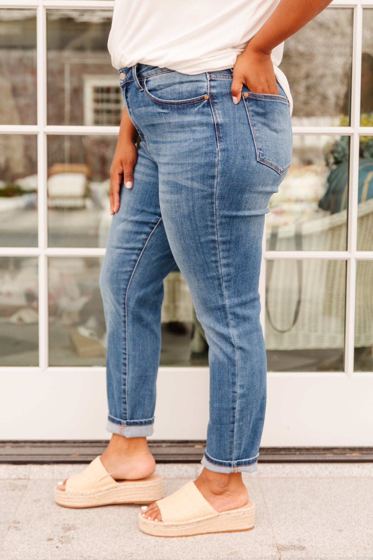 Jeans ajustados de cintura alta