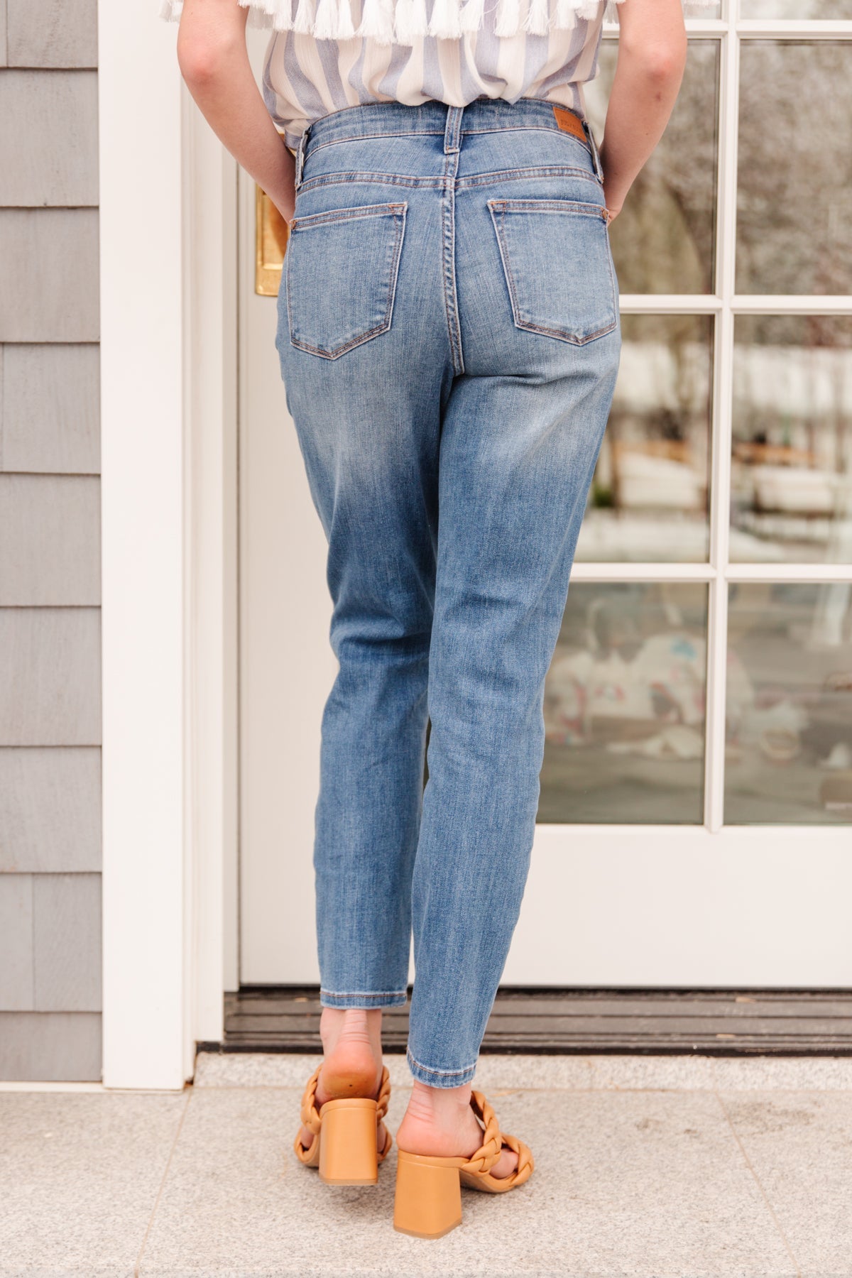 Jeans ajustados de cintura alta