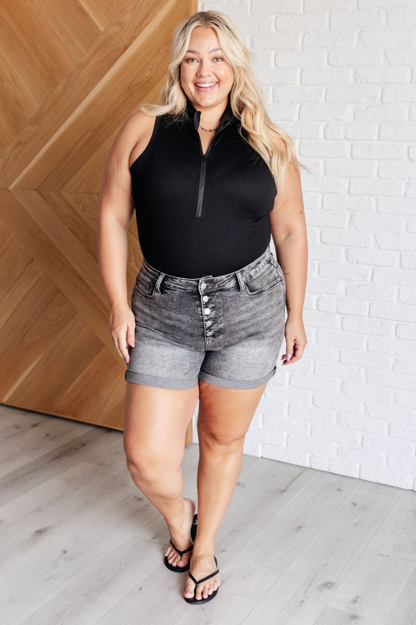 Body con cremallera y canalé Higher and High