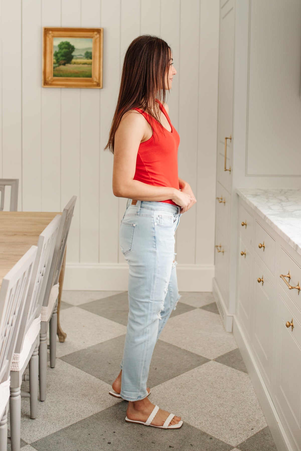 Jeans boyfriend superligeros desgastados
