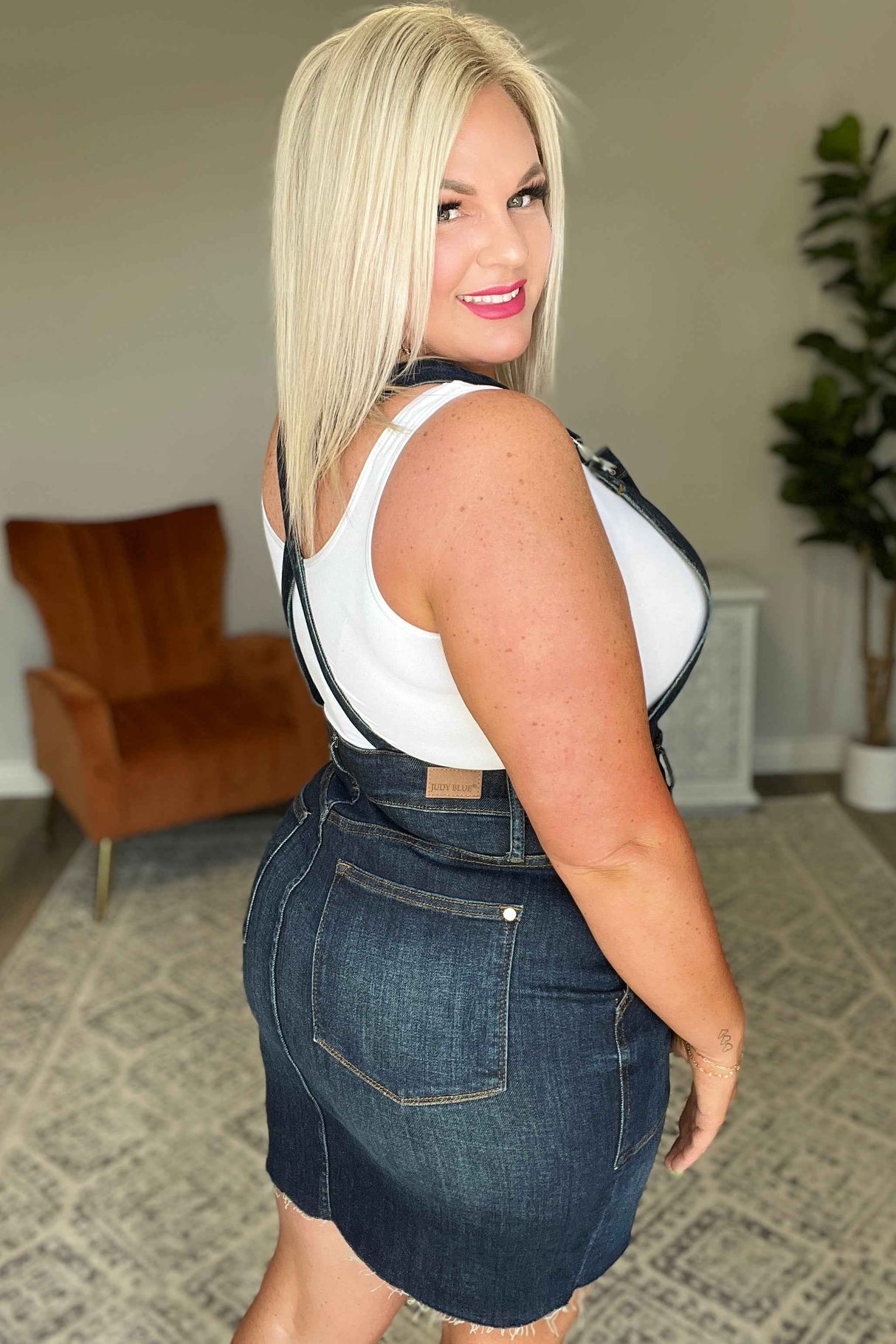 Agnes Denim Overall Dress - Liarian Unlimited Boutique