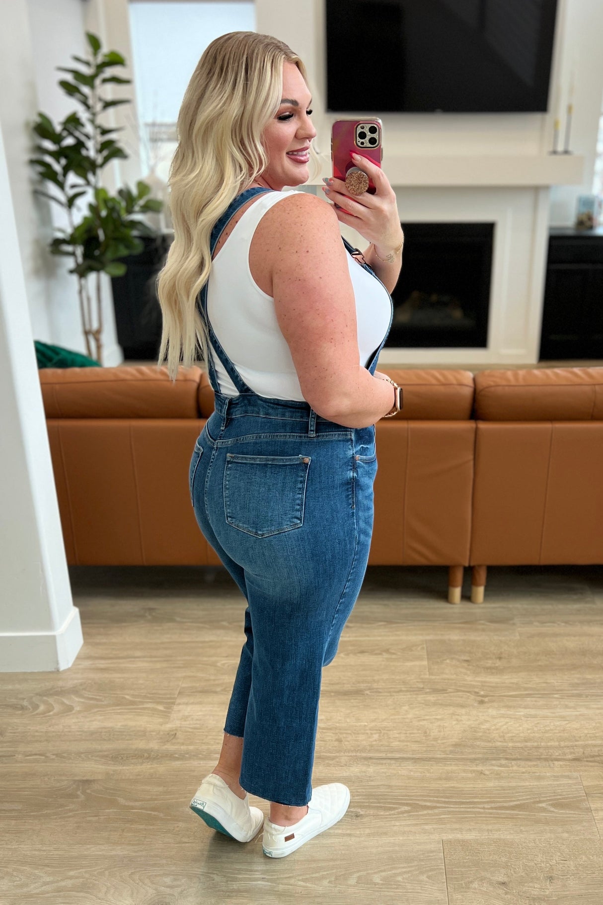 Priscilla High Rise Crop Wide Leg Denim Overalls - Liarian Unlimited Boutique