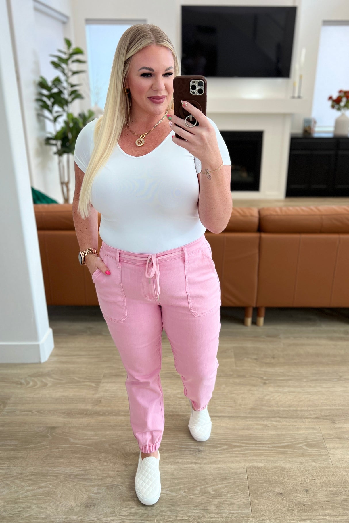 Regina High Rise Garment Dyed Denim Jogger - Liarian Unlimited Boutique