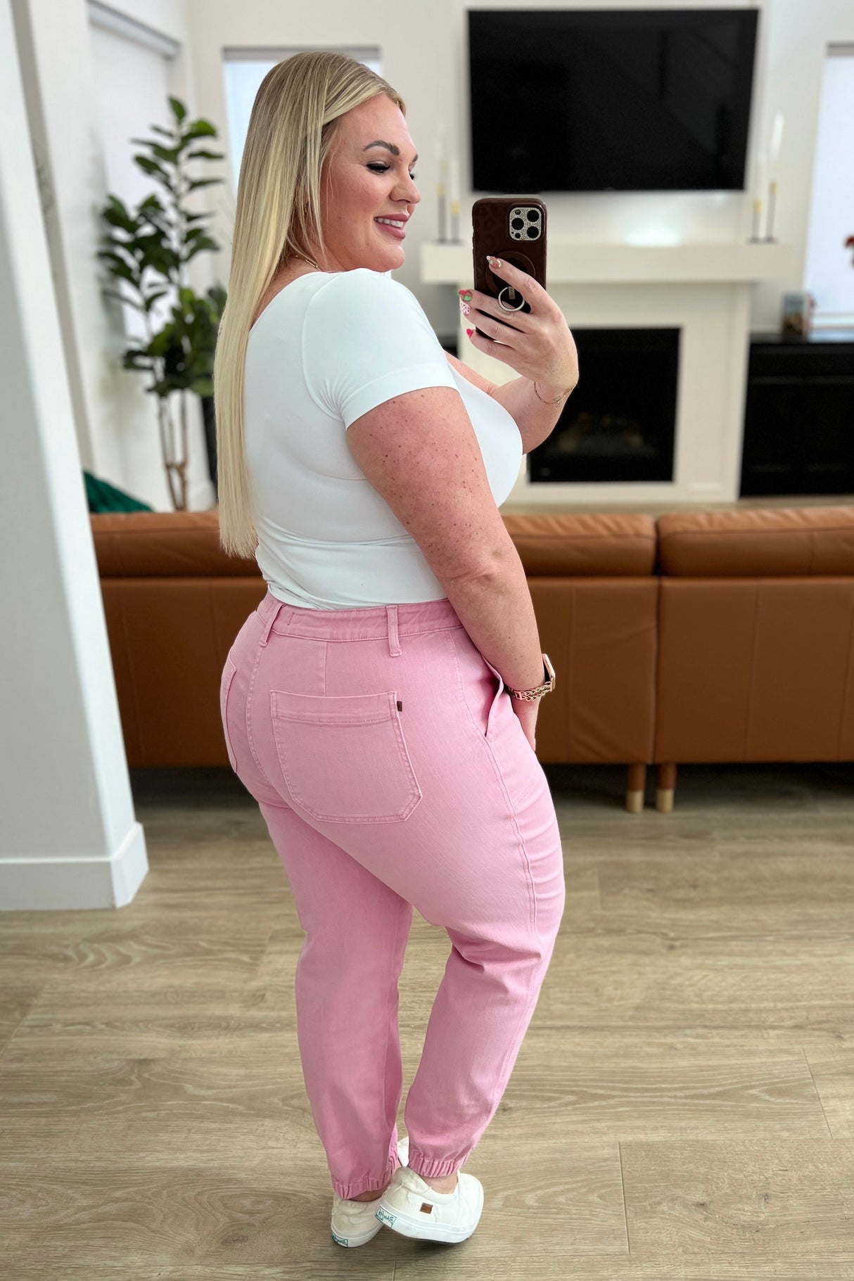 Regina High Rise Garment Dyed Denim Jogger - Liarian Unlimited Boutique