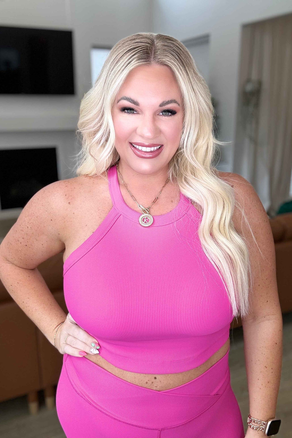 Sweet Thang Cropped Tank in Pink - Liarian Unlimited Boutique