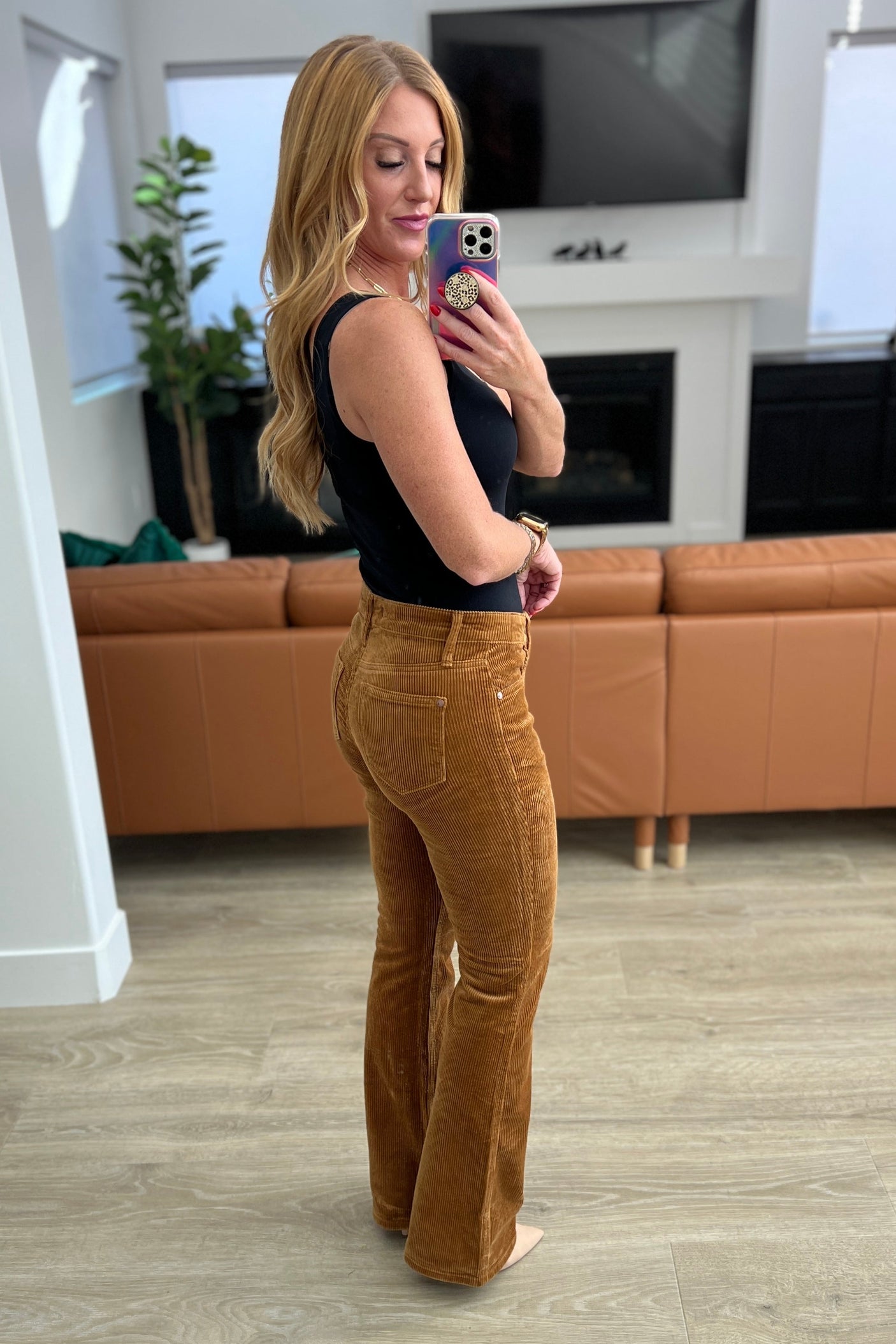 Cordelia Bootcut Corduroy Pants in Camel - Liarian Unlimited Boutique