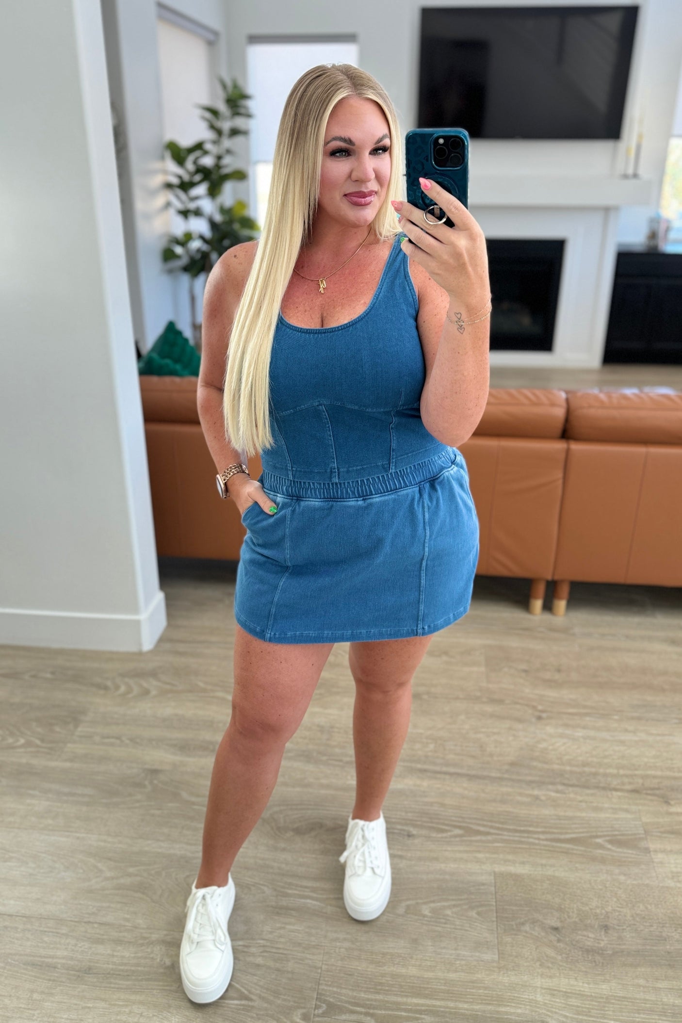 Falda pantalón City Siren en denim claro