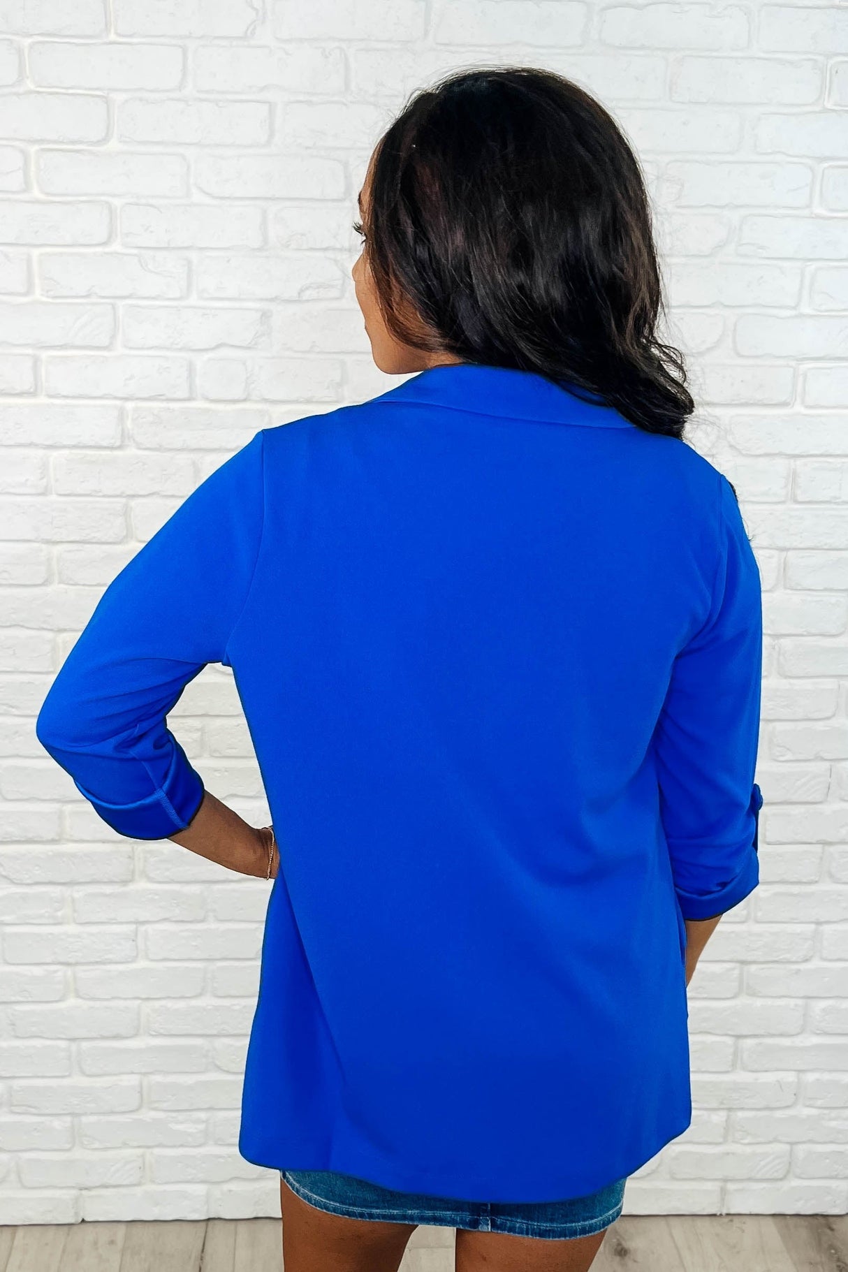Blazer abierto en azul rey "I'm Really That Gal"