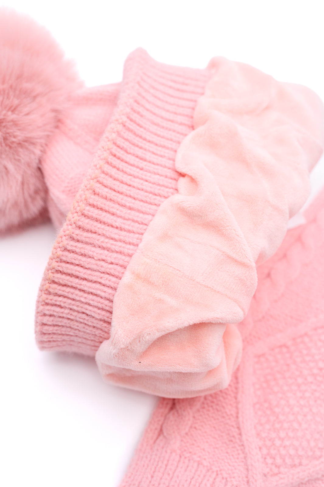 Conjunto de gorro, guantes y bufanda Jane Frost en rosa