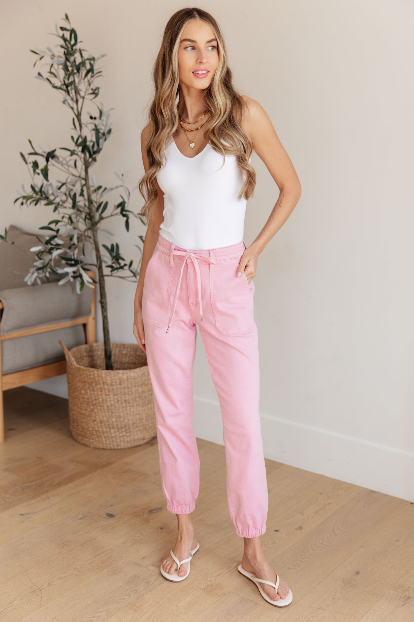 Regina High Rise Garment Dyed Denim Jogger - Liarian Unlimited Boutique