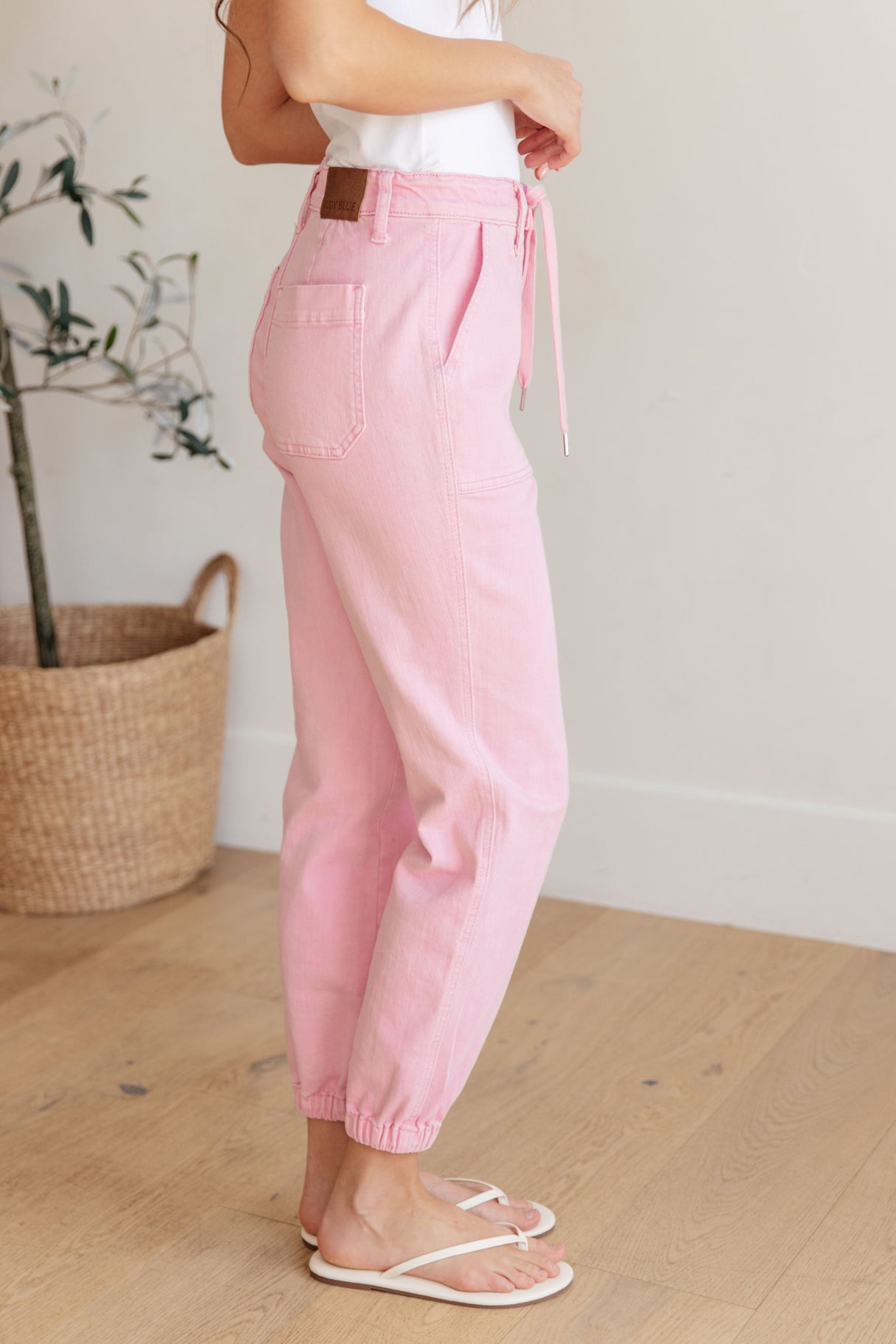 Regina High Rise Garment Dyed Denim Jogger - Liarian Unlimited Boutique
