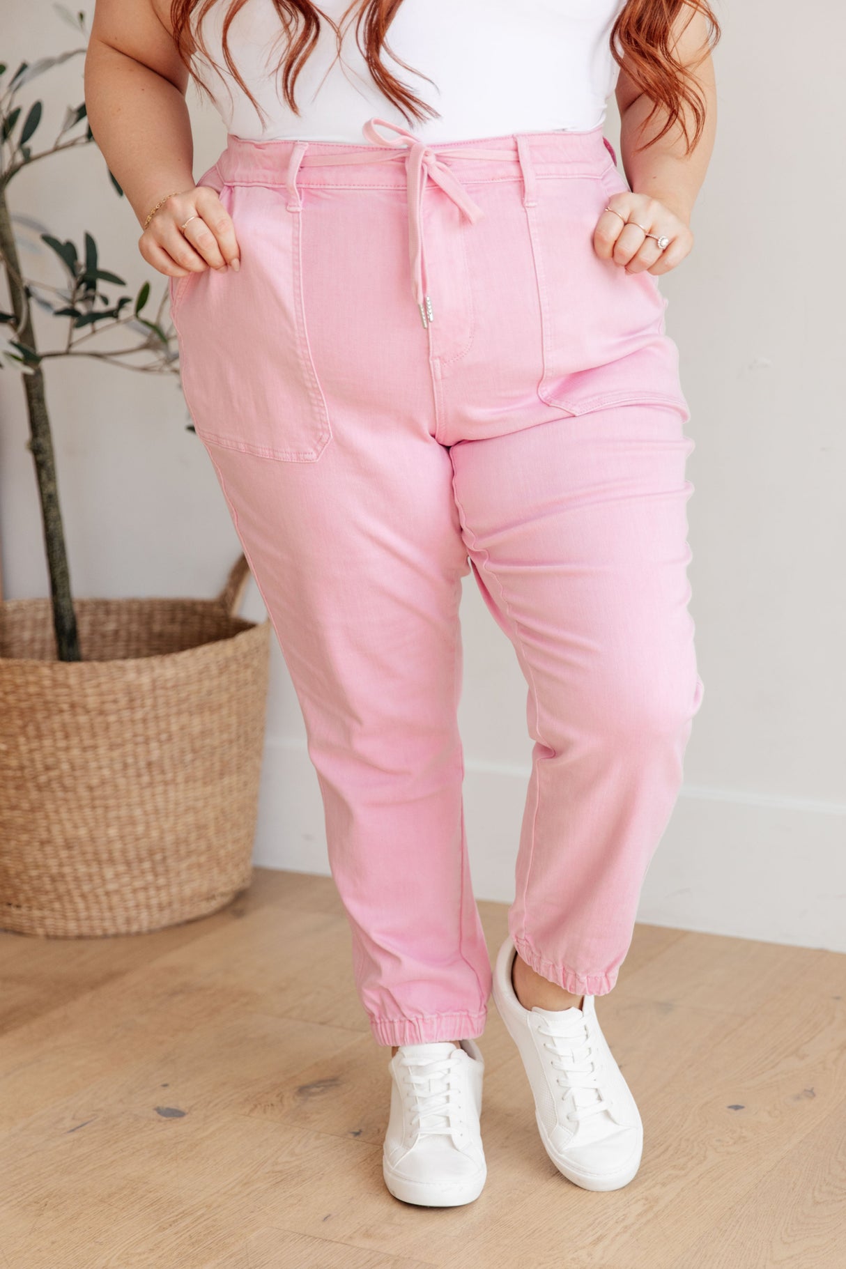 Regina High Rise Garment Dyed Denim Jogger - Liarian Unlimited Boutique