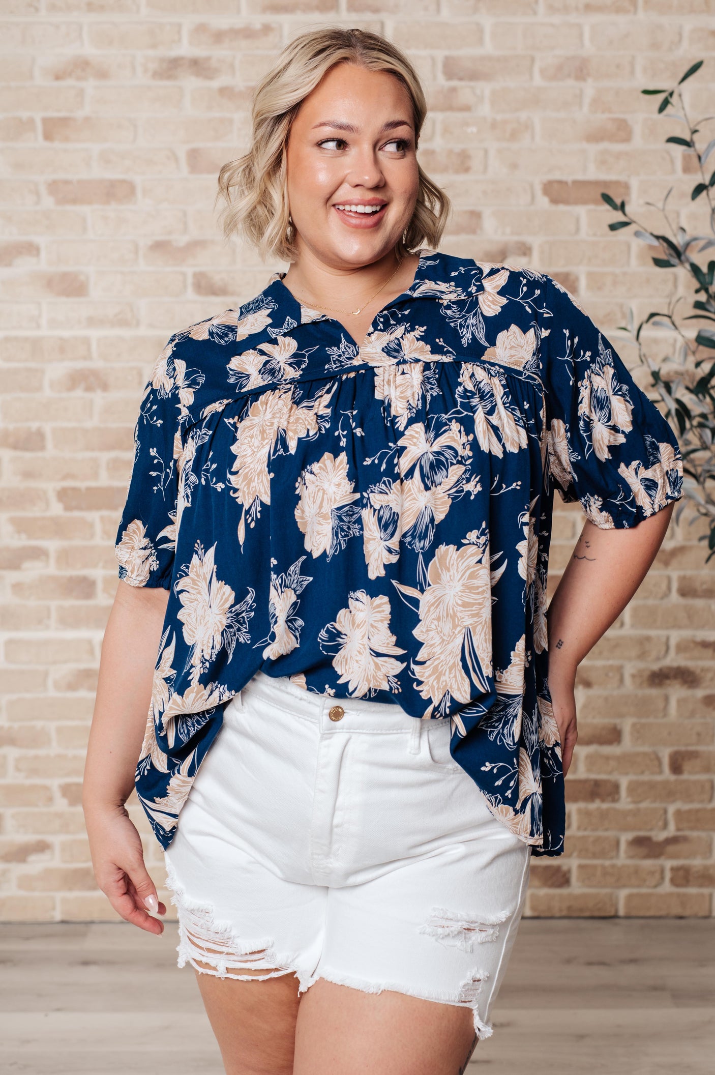 Just Coasting Floral Blouse - Liarian Unlimited Boutique