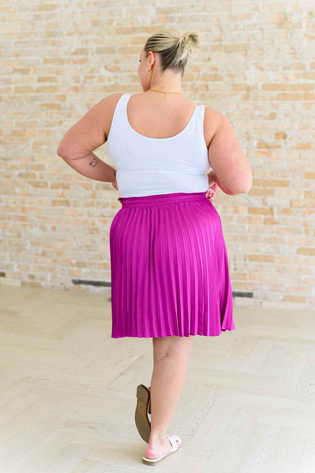 Just a Flirt Pleated Skirt in Magenta - Liarian Unlimited Boutique